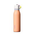 FreeSip Twist 24oz in Peachy Keen (soft coral-peach) with a light grey lid and multicolor loop accent, shown